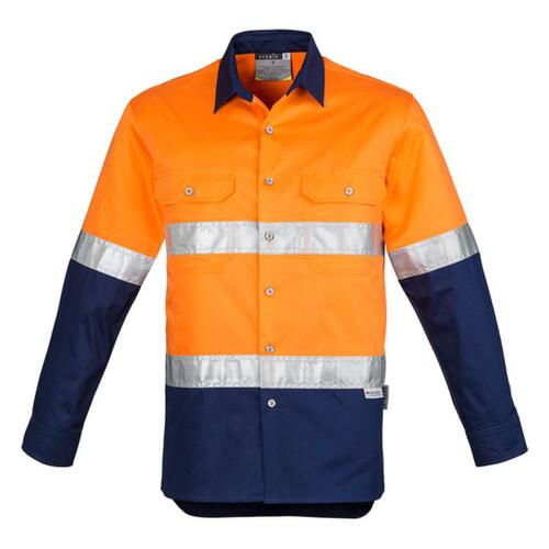 Mens Hi Vis Spliced Industrial Shirt - Hoop Taped