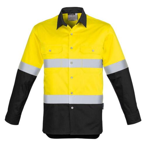 Mens Hi Vis Spliced Industrial Shirt - Hoop Taped