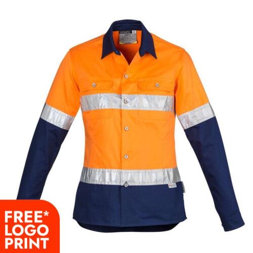 Womens Hi Vis Spliced Industrial Shirt - Hoop Taped Thumbnail