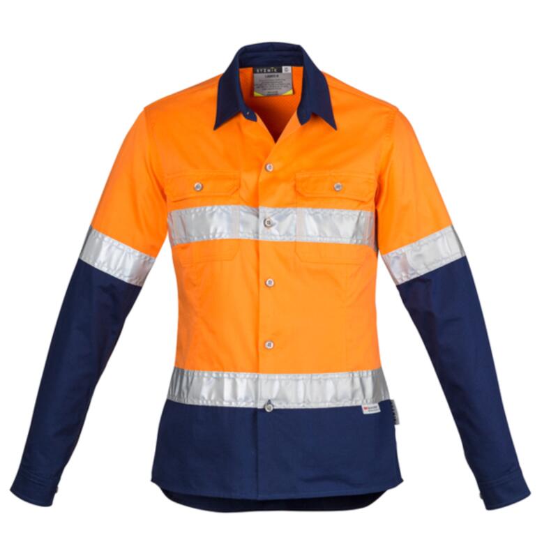 Womens Hi Vis Spliced Industrial Shirt - Hoop Taped Thumbnail