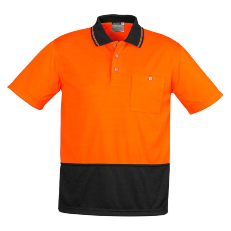 Unisex Hi Vis Basic Spliced Short Sleeve Polo Thumbnail