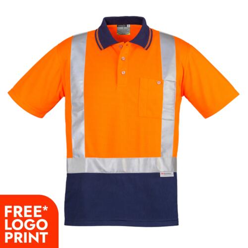 Mens Hi Vis Spliced Polo - Short Sleeve Shoulder Taped Thumbnail
