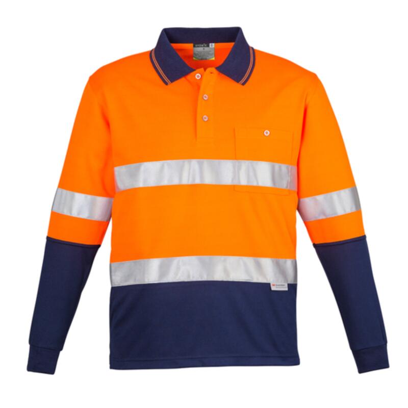 Mens Hi Vis Spliced Polo - Long Sleeve Hoop Taped Thumbnail
