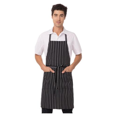Black Chalkstripe Bib Apron Thumbnail