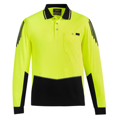 Mens Hi Vis Flux Long Sleeve Polo