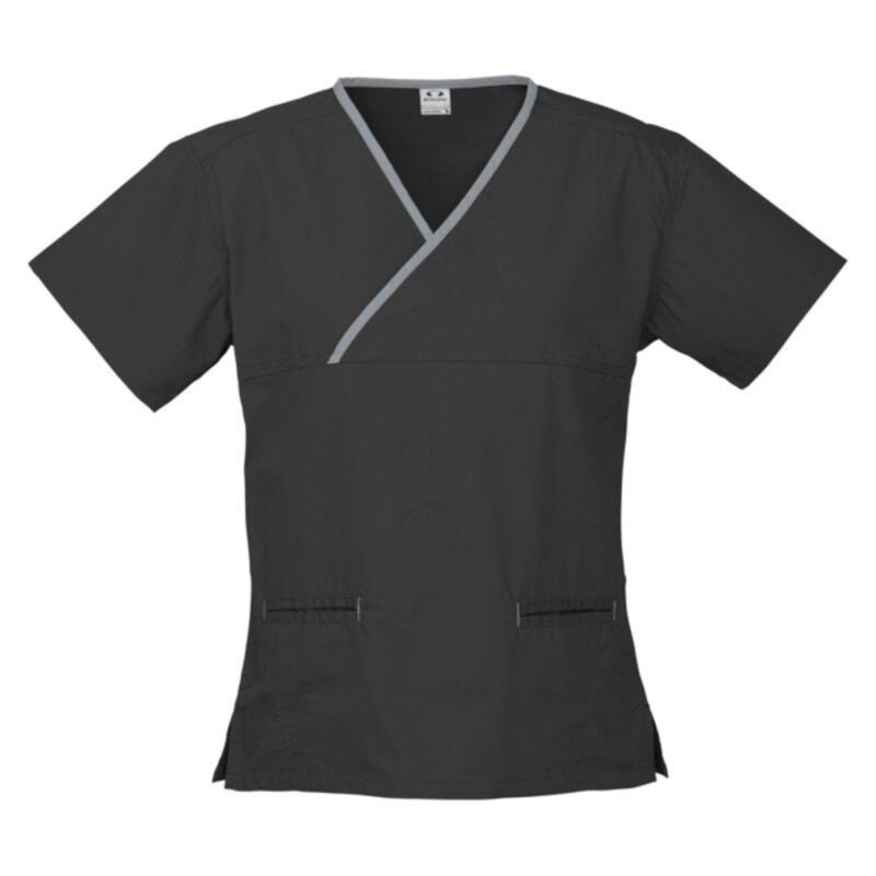 Womens Contrast Crossover Scrubs Top  Thumbnail