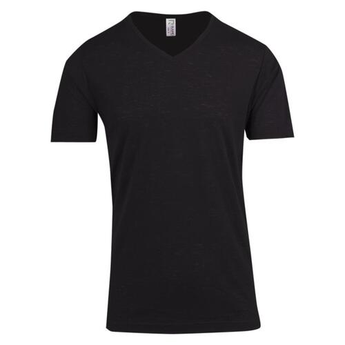 Unisex Raw Cotton Wave V Neck Tee