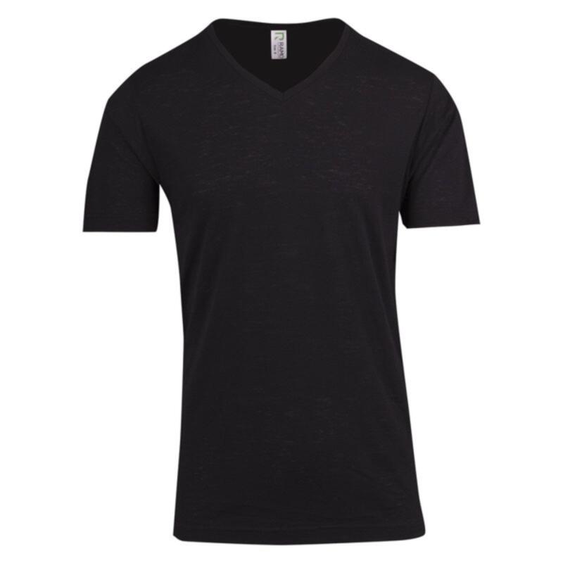 Unisex Raw Cotton Wave V Neck Tee Thumbnail