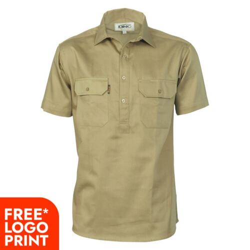 Cotton Drill Close Front Short Sleeve Work Shirt Thumbnail