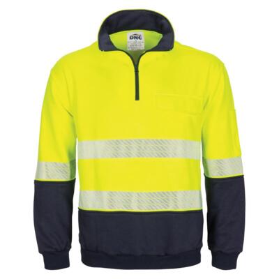 Mens Segment Taped 1/2 Zip Fleecy Windcheater Thumbnail