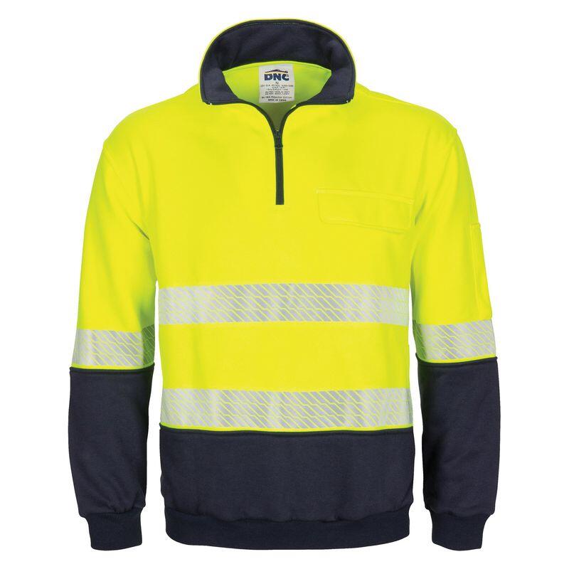 Mens Segment Taped 1/2 Zip Fleecy Windcheater Thumbnail