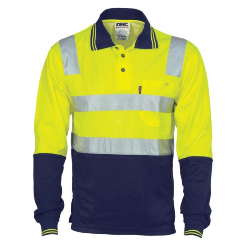 Cotton Back Hi Vis Two Tone Polo Shirt with CSR Tape Thumbnail