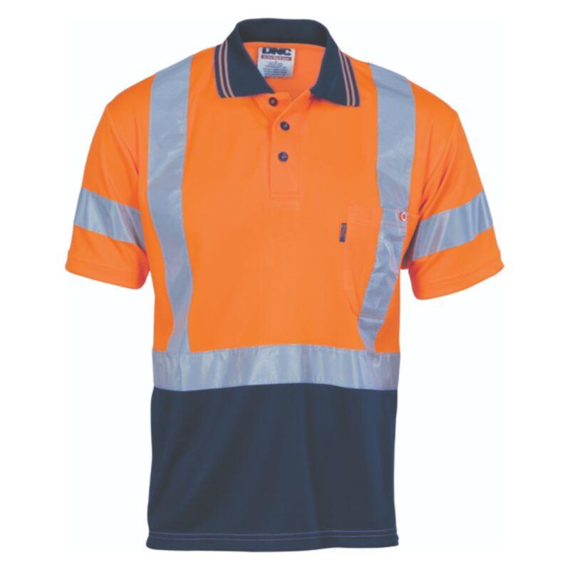 Hi Vis Cool Breathe Polo Shirt with Cross Back Tape Thumbnail