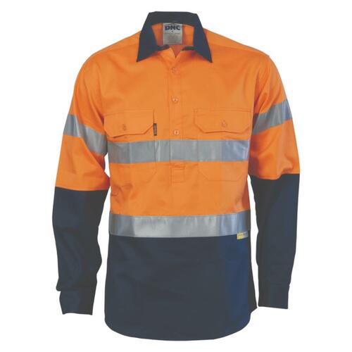 Two Tone Closed Front Cotton Shirt with 3M R/Tape