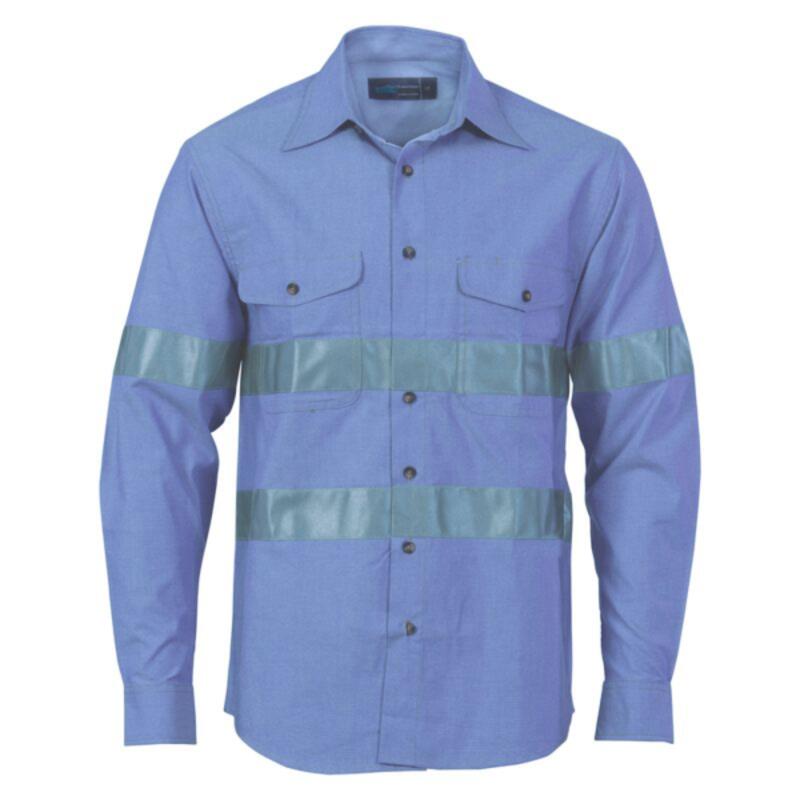 Mens Cotton Chambray Shirt with Generic R/Tape Thumbnail