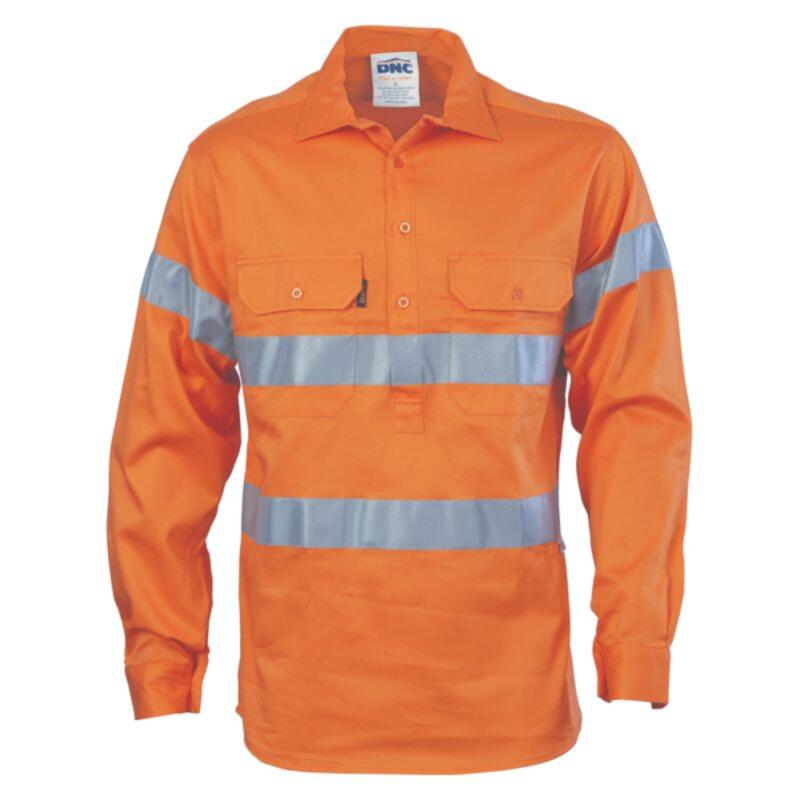 Cool Breeze Close Front Cotton Shirt with R/Tape Thumbnail