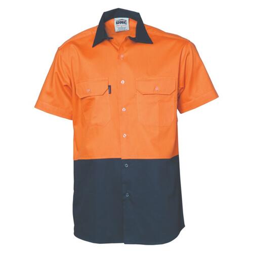 Mens HiVis Two Tone Cotton Drill Vented Shirt