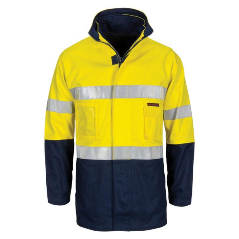 Mens HiVis "4 IN 1" Cotton Drill Jacket with Generic R/Tape Thumbnail
