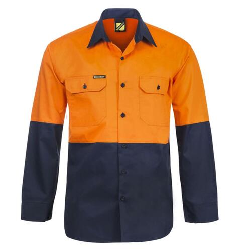 Mens Lightweight Hi Vis Two Tone Long Sleeve Vented