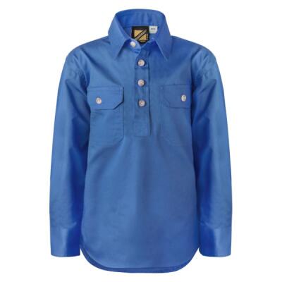 Kids Half Placket Cotton Drill Shirt Thumbnail