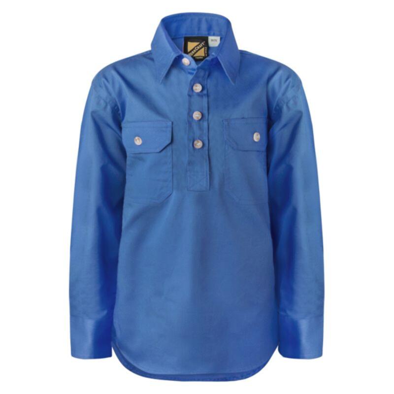 Kids Half Placket Cotton Drill Shirt Thumbnail