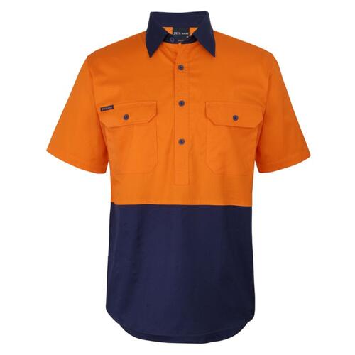 Mens Hi Vis Close Front Short Sleeves 150G Work Shirt