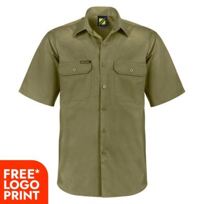 Mens Lightweight Short Sleeve Vented Cotton Drill Shirt Thumbnail