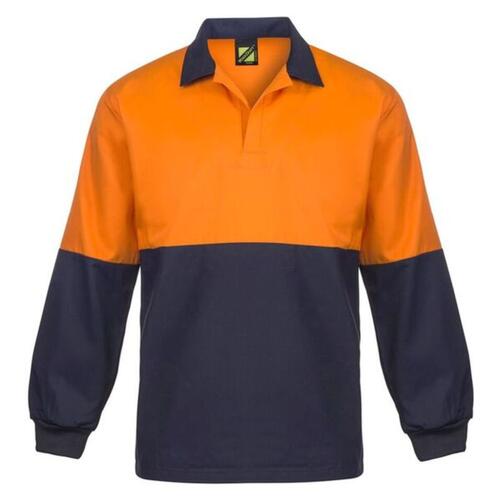 Unisex Food Industry Hi Vis Two Tone Jac Shirt With Contrast Collar - Long Sleeve
